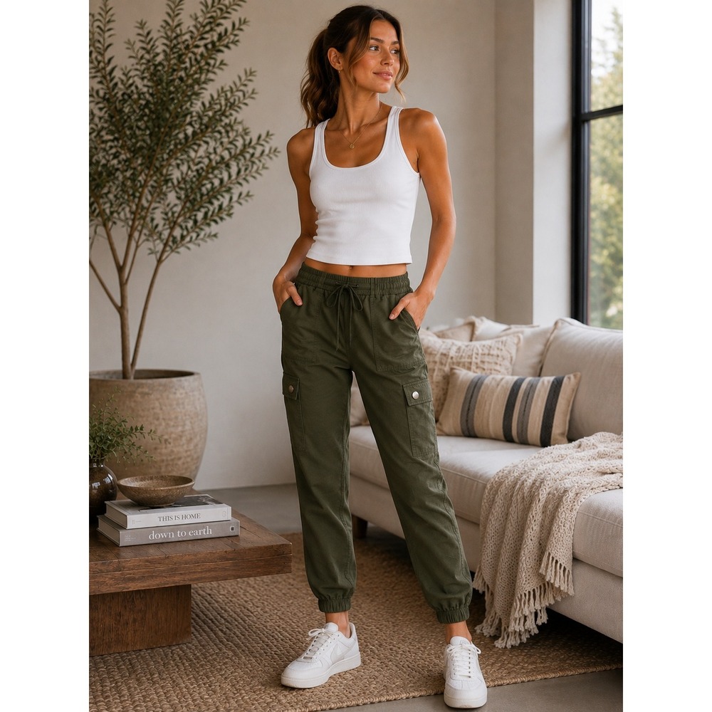 Cabi Pants Women Small Green Cargo Utility Gorpcore Safari